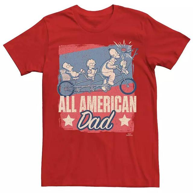 Mens The Simpsons Fathers Day Homer All American Dad Tee Product Image