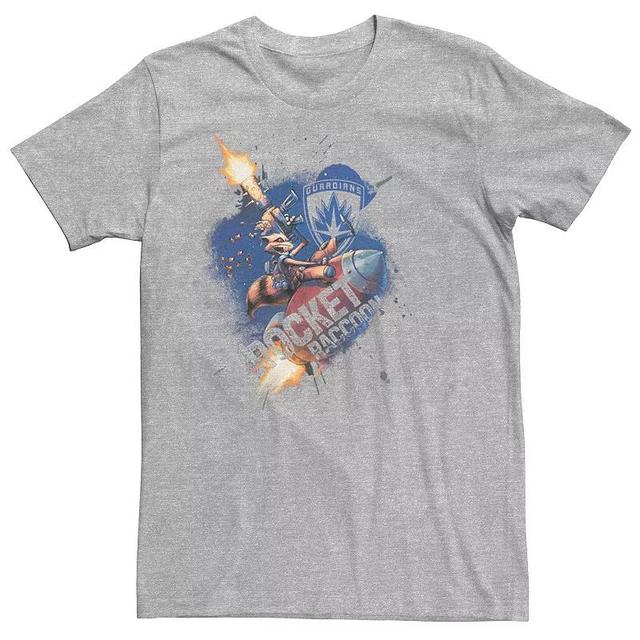 Mens Marvel Guardians Of The Galaxy Ride The Rocket Graphic Tee Athletic Grey Product Image