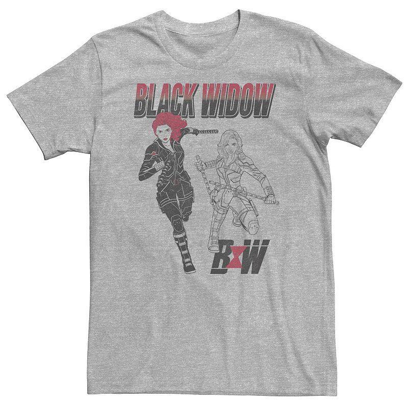 Big & Tall Marvel Black Widow Tee, Mens Athletic Grey Product Image