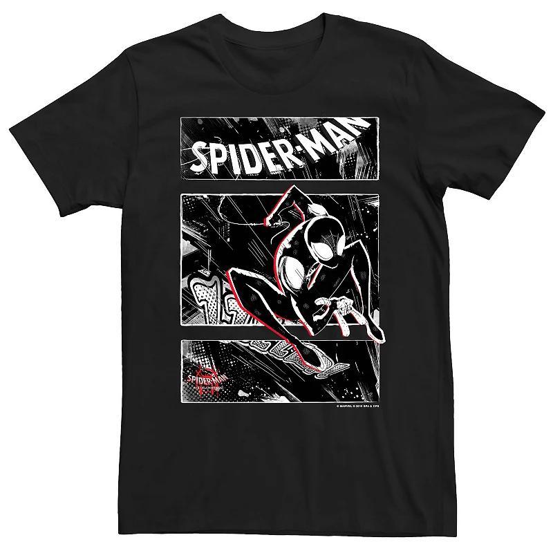 Big & Tall Marvel Spider-Man Spiderverse Comic Retro Tee, Mens Black Product Image