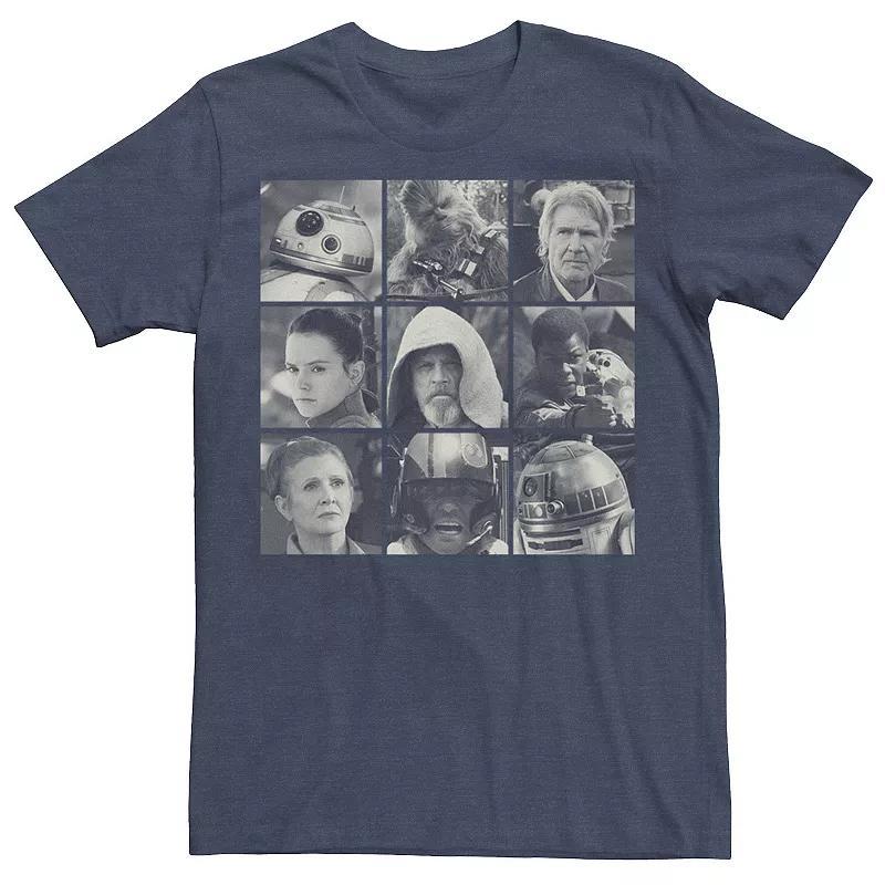 Mens Star Wars Black And Grey Character Collage Panel Tee Navy Grey Product Image