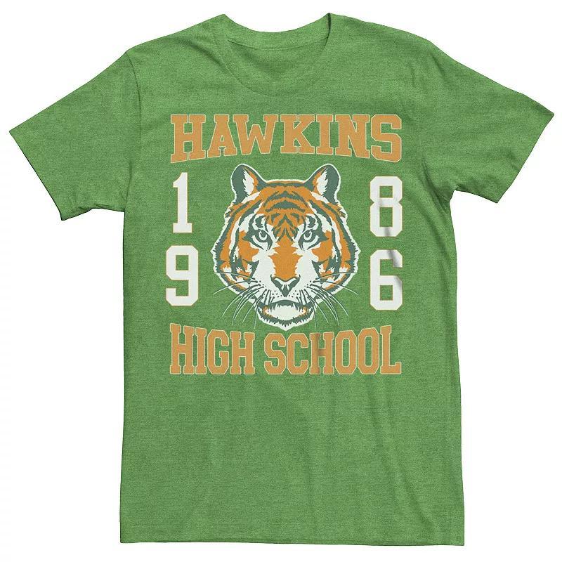 Mens Stranger Things Hawkins High School 1986 Graphic Tee Kelly Grey Product Image