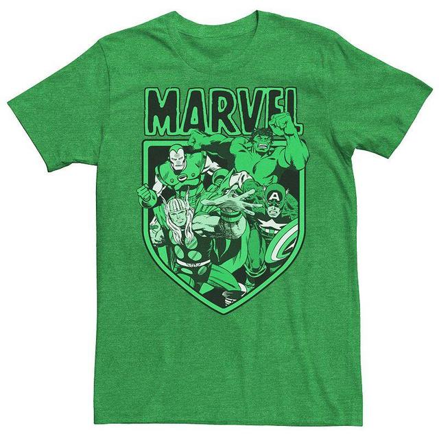 Mens Marvel Avengers St. Patricks Group Tee Kelly Grey Product Image