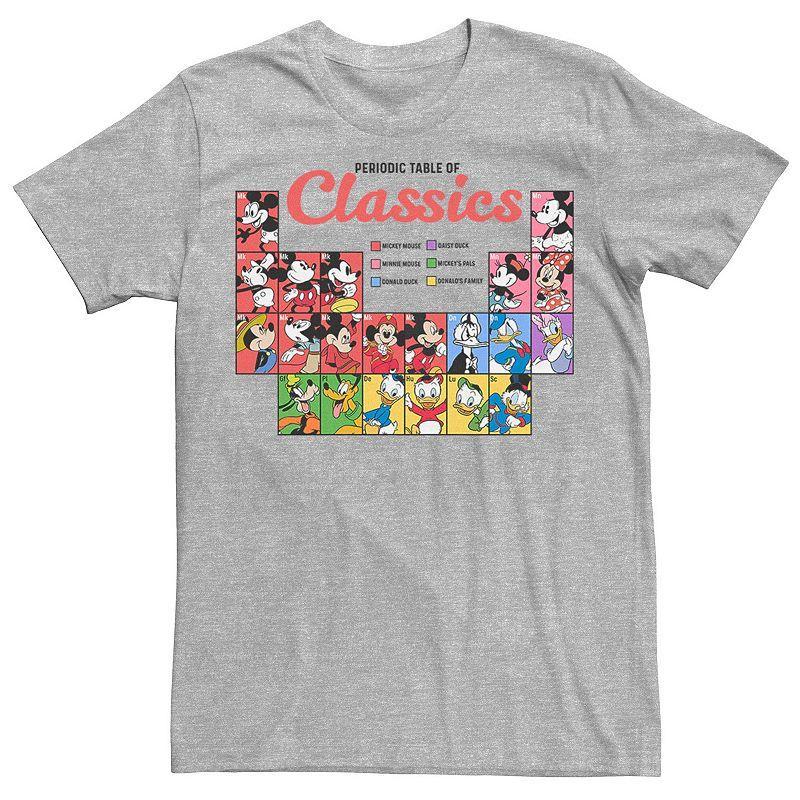 Mens Disney Mickey Mouse And Friends Periodic Table Of Classics Tee Athletic Grey Product Image