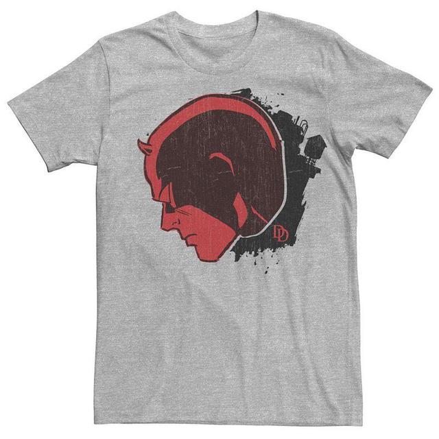 Mens Marvels Daredevil Side Profile Portrait Tee Athletic Grey Product Image