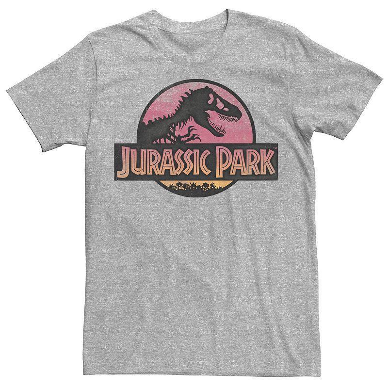 Mens Jurassic Park Turquoise Safari Circle Logo Tee Athletic Grey Product Image