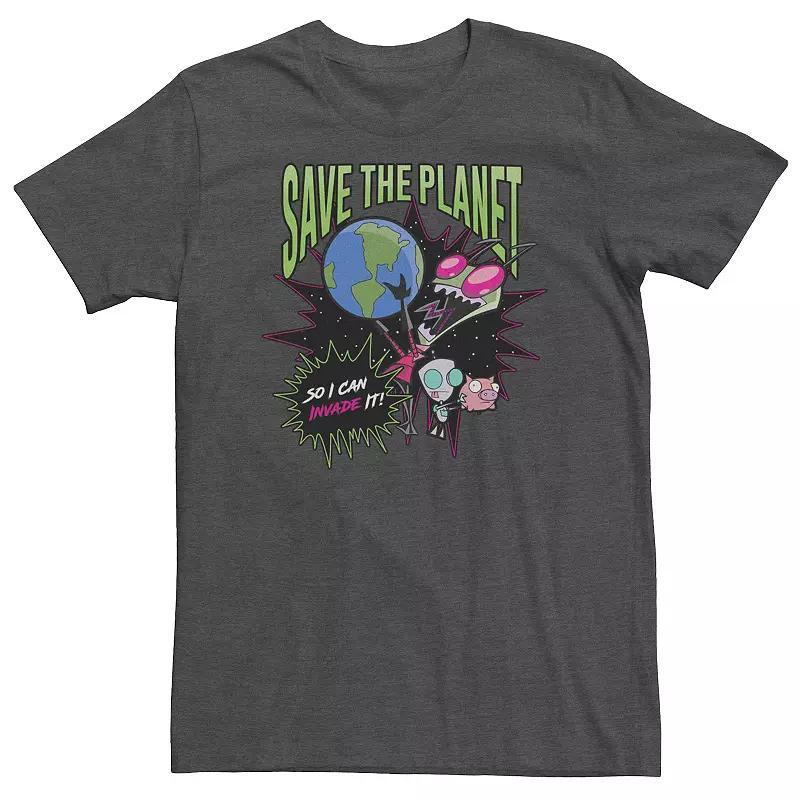 Big & Tall Invader Zim Save The Planet So I Can Invade Tee, Mens Grey Heather Product Image