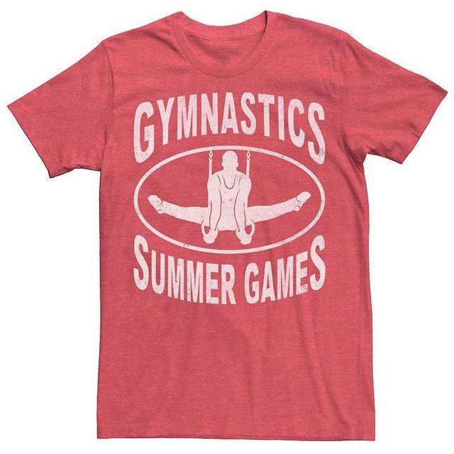 Mens Summer Gymnastics Sports Logo Tee Red Grey Product Image