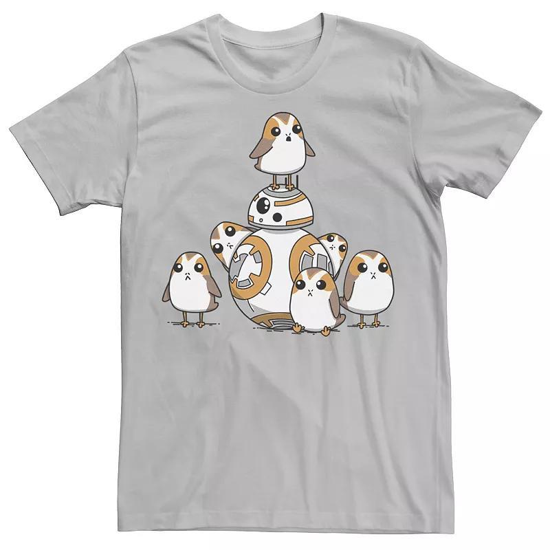 Mens Star Wars Porgs Having Fun With BB-8 Portrait Tee Product Image