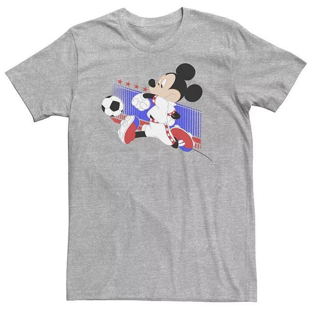 Big & Tall Disney Mickey Mouse Croatia Soccer Uniform Portrait Tee, Mens Athletic Grey Product Image