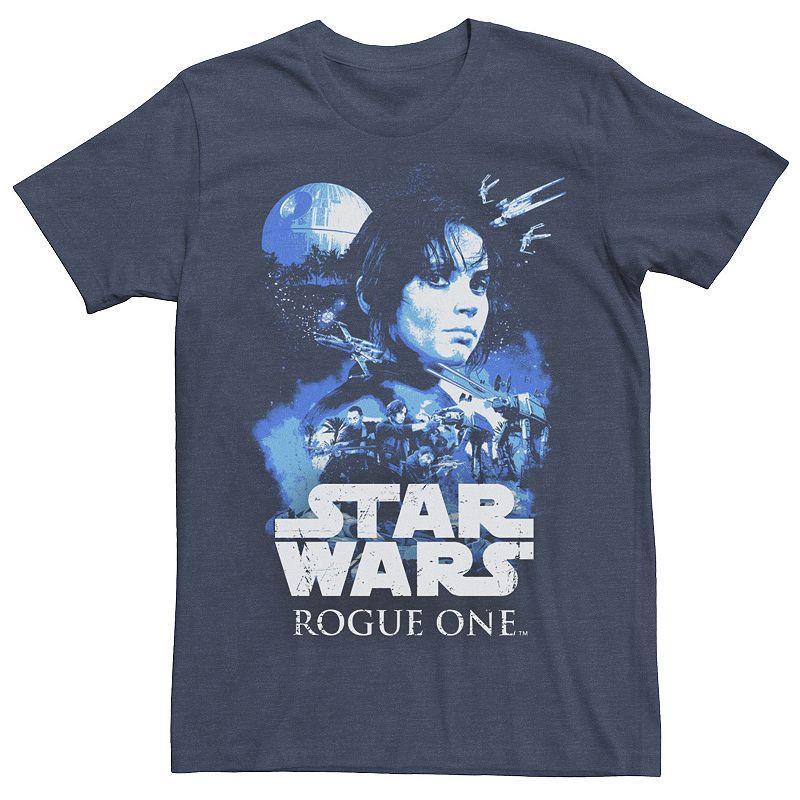 Mens Star Wars Rogue One Jyn Erso Poster Tee Navy Grey Product Image