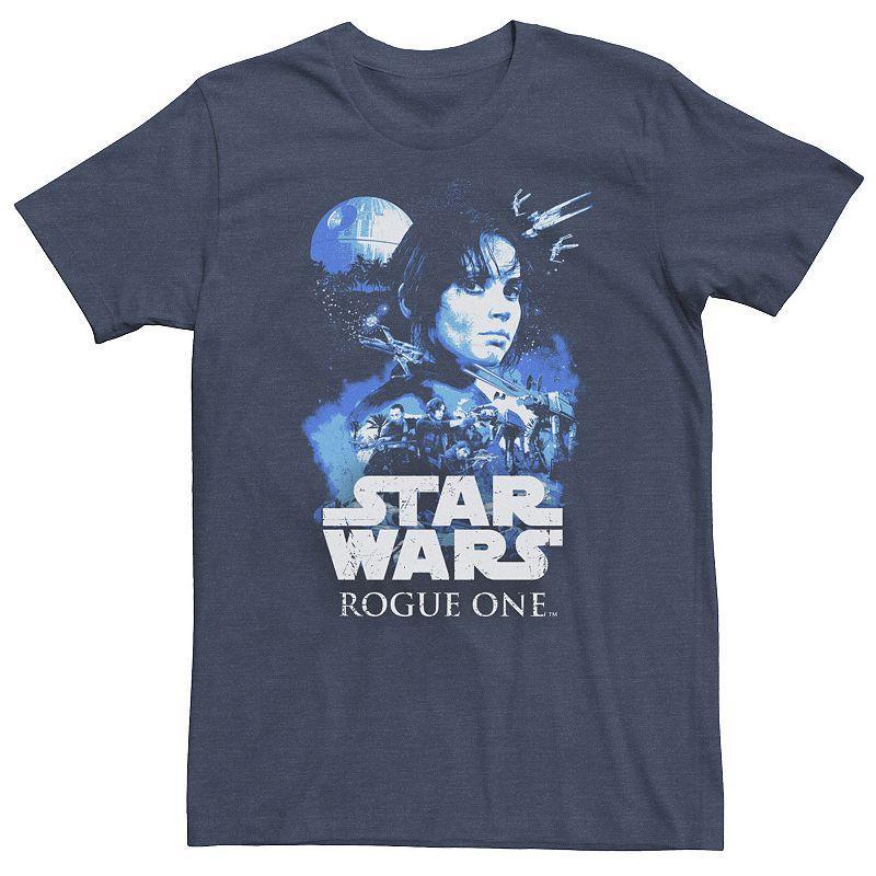 Big & Tall Star Wars Rogue One Jyn Erso Poster Tee, Mens Blue Product Image