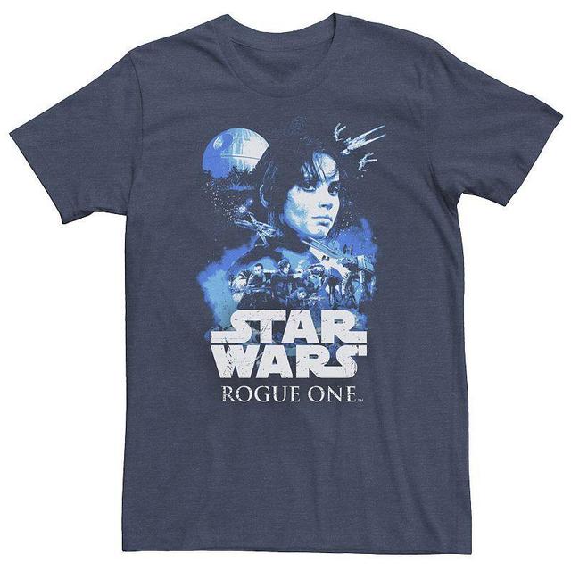 Big & Tall Star Wars Rogue One Jyn Erso Poster Tee, Mens Navy Grey Product Image