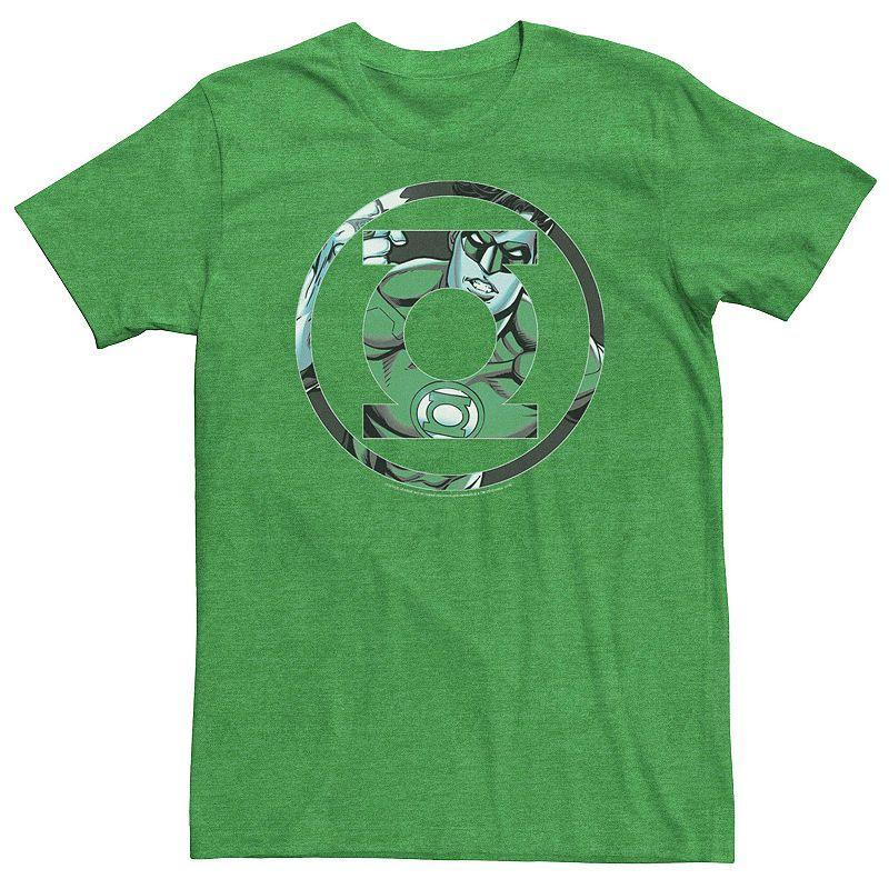 Mens DC Comics Justice League Green Lantern Face Logo Tee Royal Grey Product Image