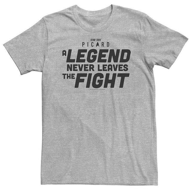 Big & Tall Star Trek: Picard A Legend Never Leaves The Fight Tee, Mens Athletic Grey Product Image