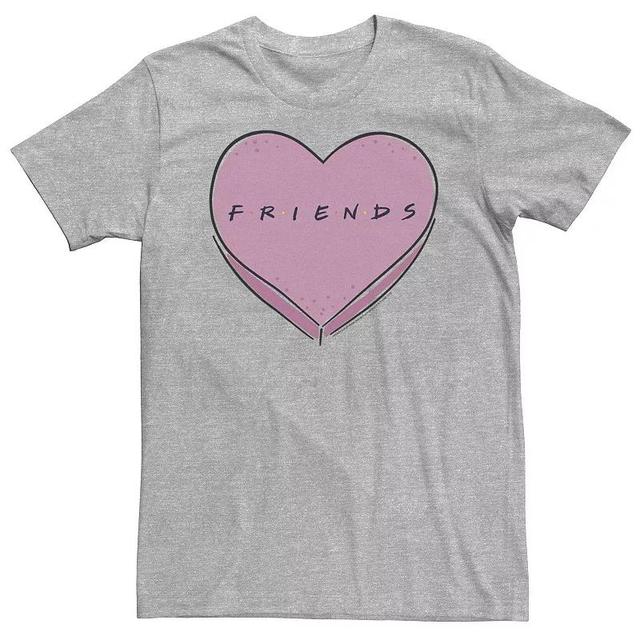 Big & Tall Friends Valentines Day Candy Heart Logo Tee, Mens Grey Product Image