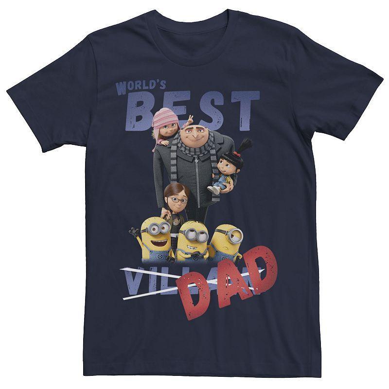 Mens Despicable Me Minions Worlds Best Dad Tee Blue Product Image