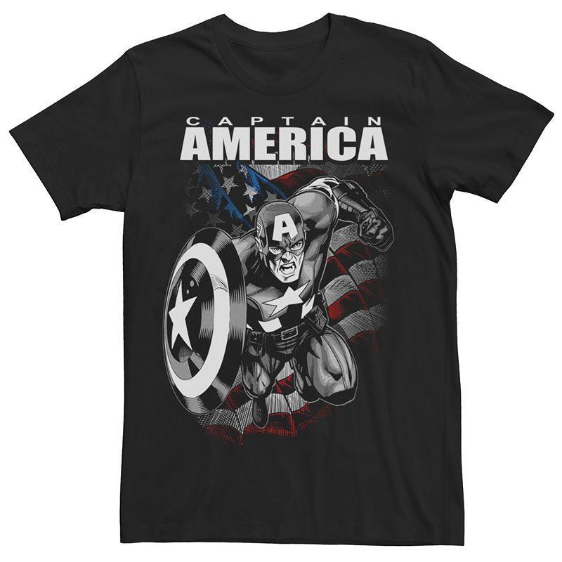 Juniors Marvel Captain America Black and White Portrait Tee, Girls Blue Product Image