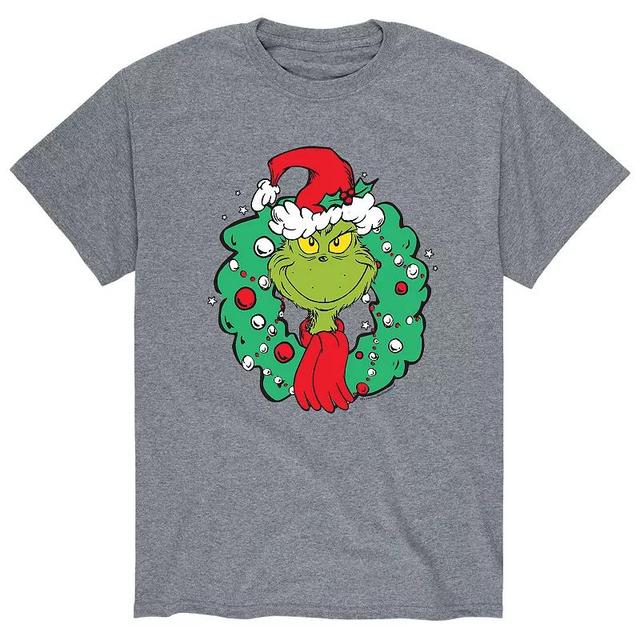 Big & Tall Dr. Seuss Grinch Wreath Tee, Mens Product Image