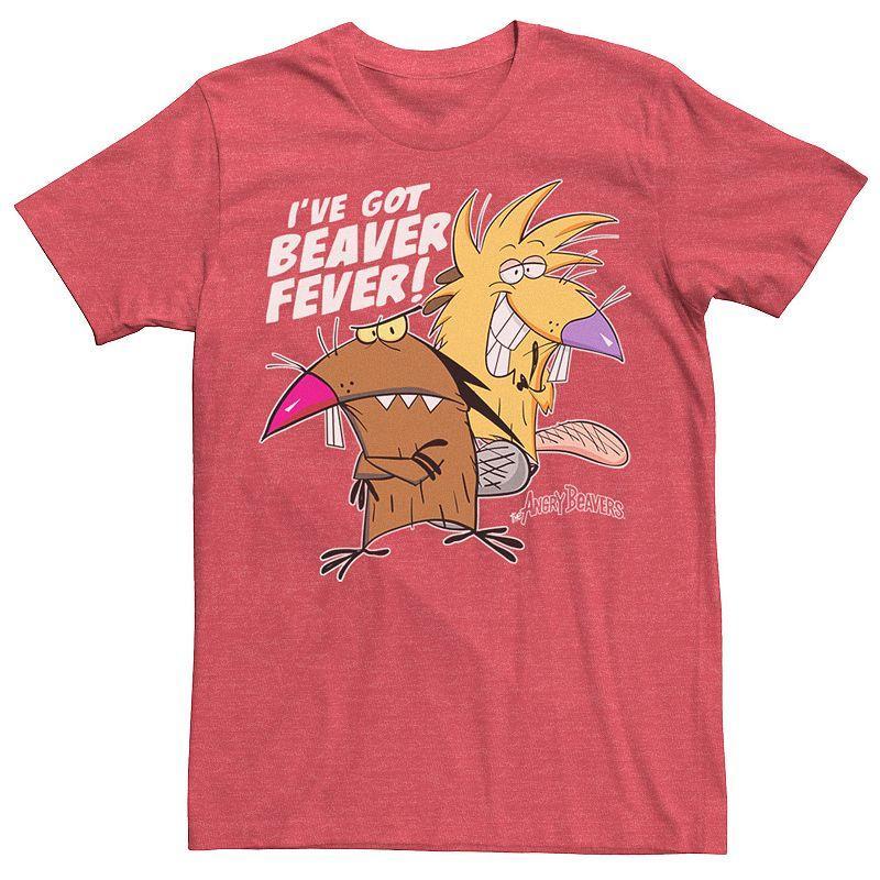 Mens Angry Beavers Ive Got Beaver Fever Portrait Tee Red Grey Product Image