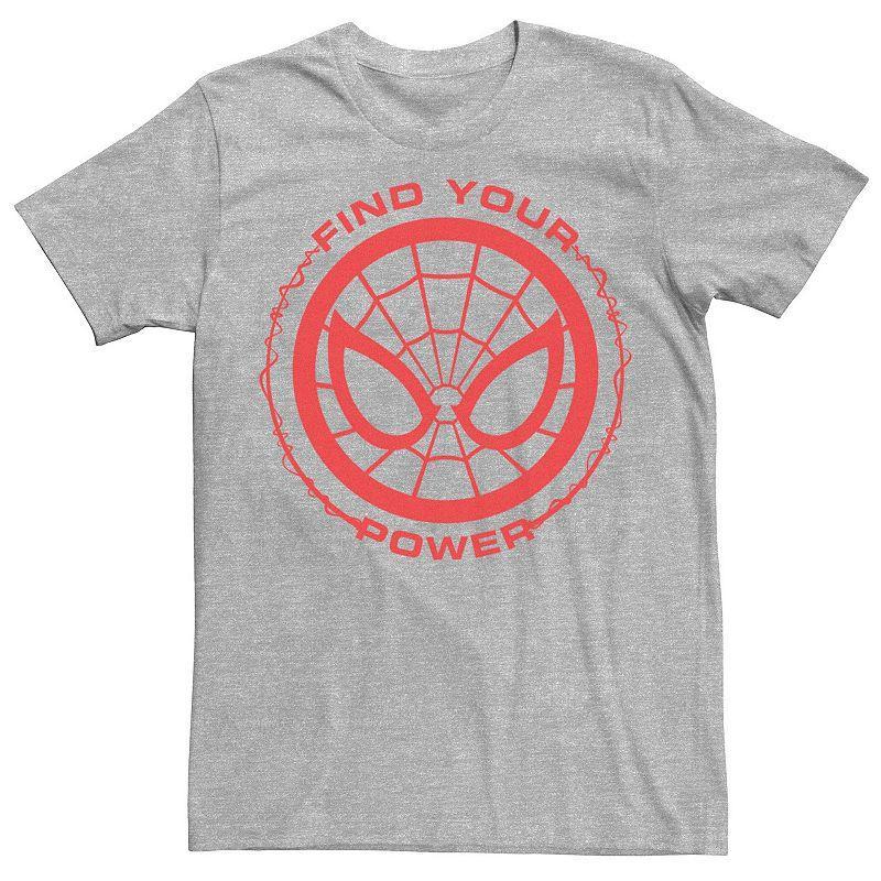 Mens Marvel Spider-Man Find Your Power Simple Logo Tee Athletic Grey Product Image