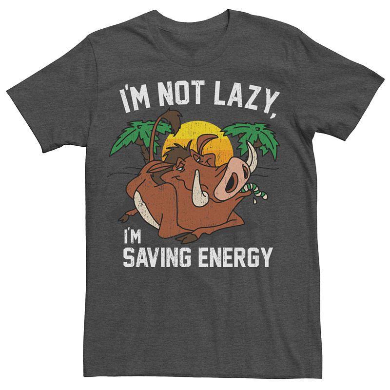 Mens Disneys The Lion King Pumba Im Not Lazy Tee Grey Heather Product Image