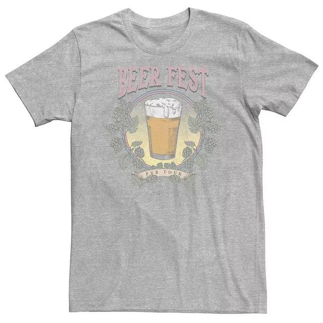 Big & Tall Beer Fest Pub Tour Graphic Tee, Mens Athletic Grey Product Image