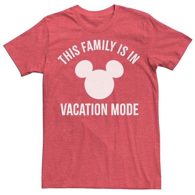 Disneys Mickey Mouse Mens Vacation Mode Head Logo Graphic Tee Red Grey Product Image