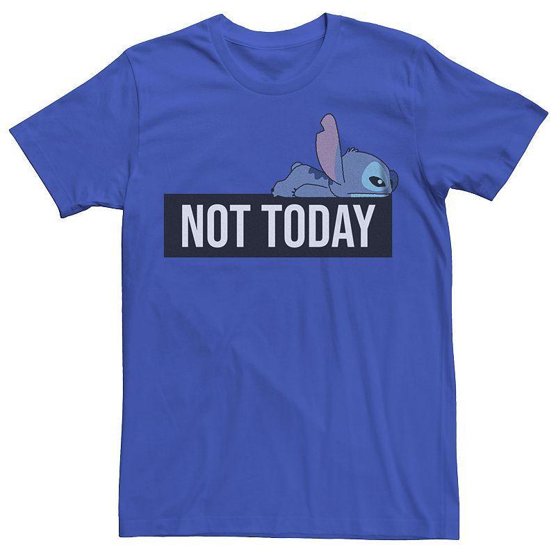 Disneys Lilo & Stitch Mens Not Today Tired Tee Blue Product Image