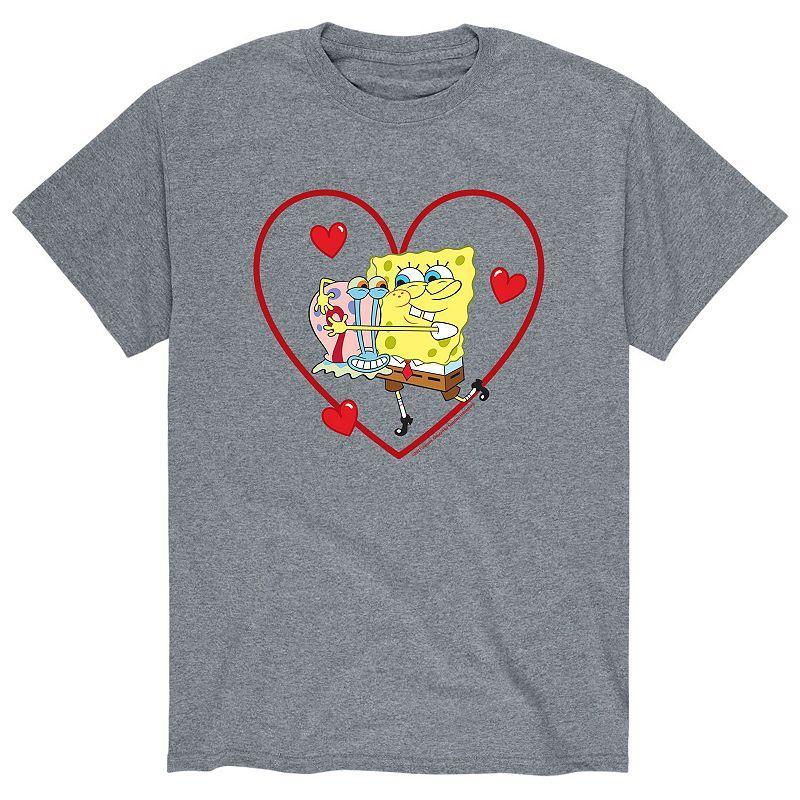 Mens SpongeBob SquarePants Gary Heart Tee Med Grey Product Image