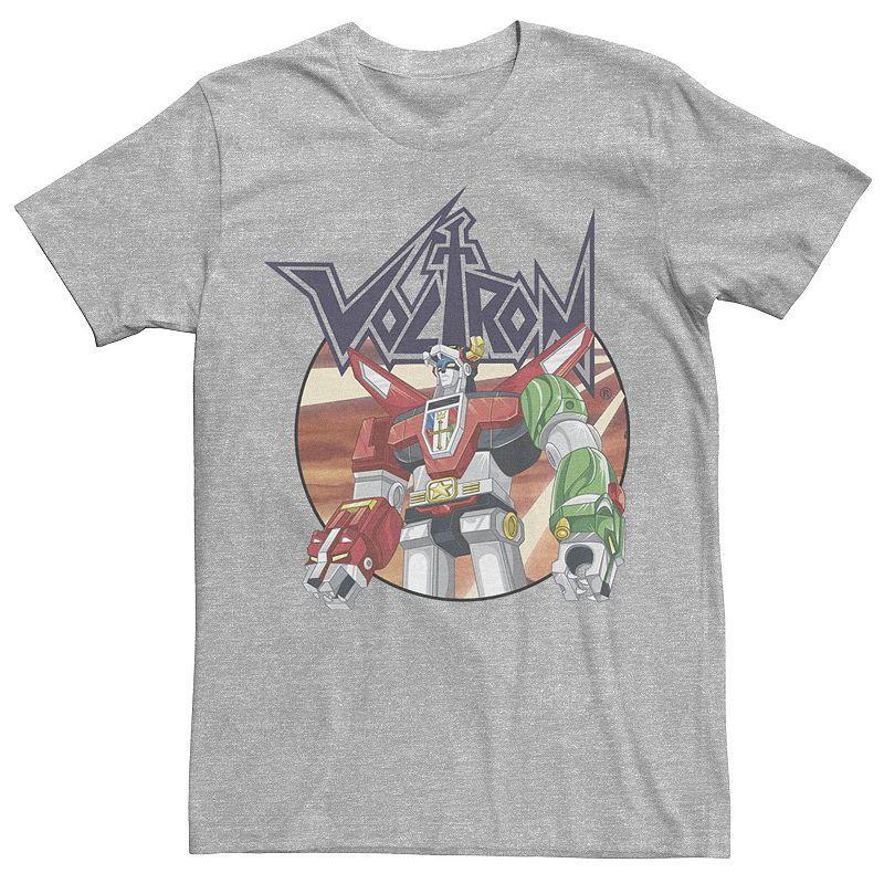 Mens Voltron: Classic Action Stance Graphic Tee Athletic Grey Product Image