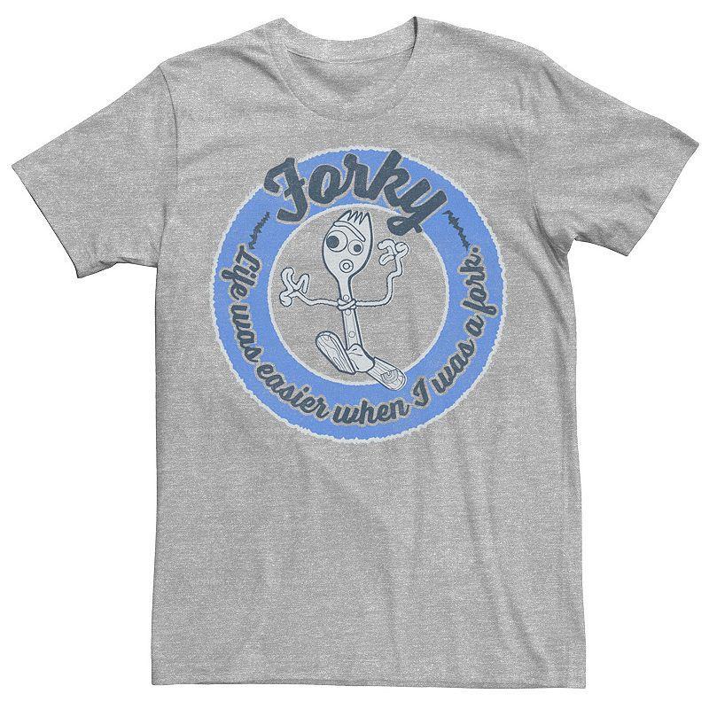 Mens Disney / Pixar Toy Story 4 Forky Life Was Easier As A Fork Tee Athletic Grey Product Image