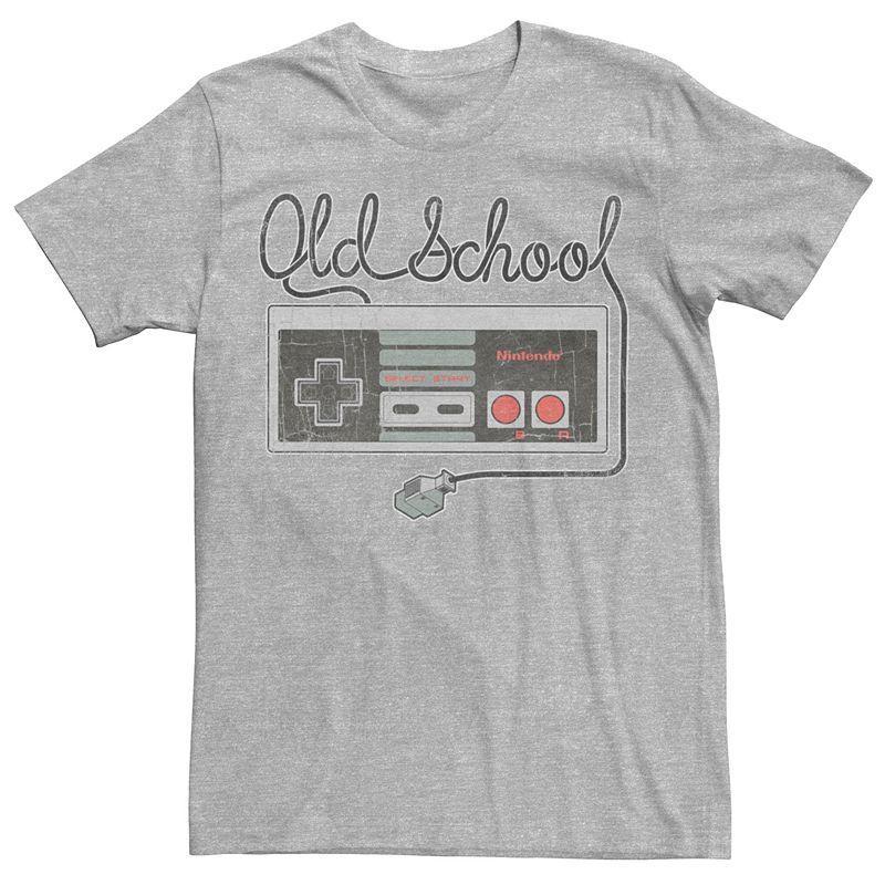 Mens NES Controller Old School Short Sleeve Tee Med Grey Product Image