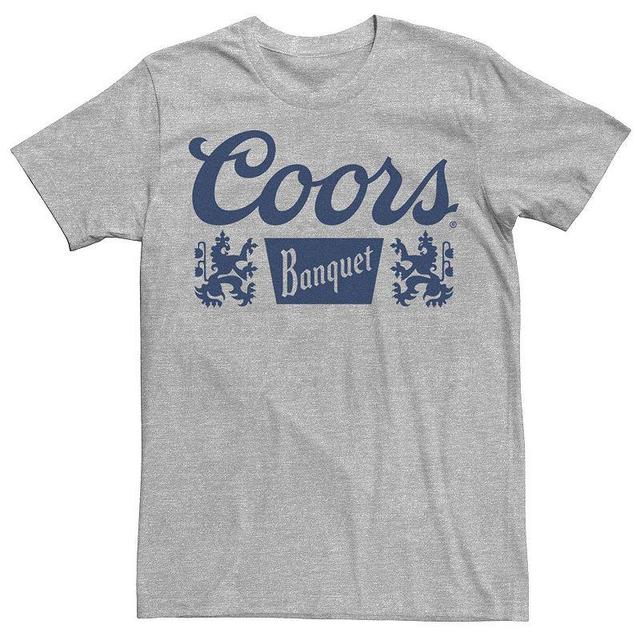 Big & Tall Miller Coors Blue Banquet Logo Tee, Mens Athletic Grey Product Image