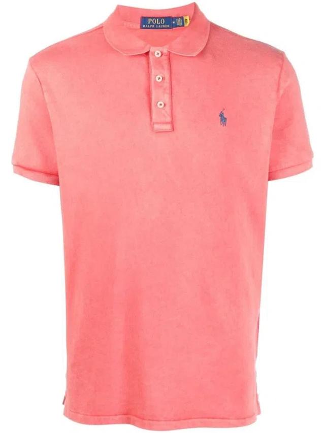 Embroidered-logo Polo Shirt In Red Product Image