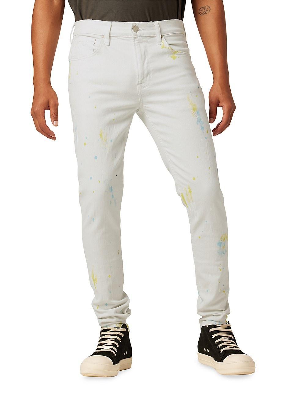 Mens Zack Splatter Skinny Jeans Product Image