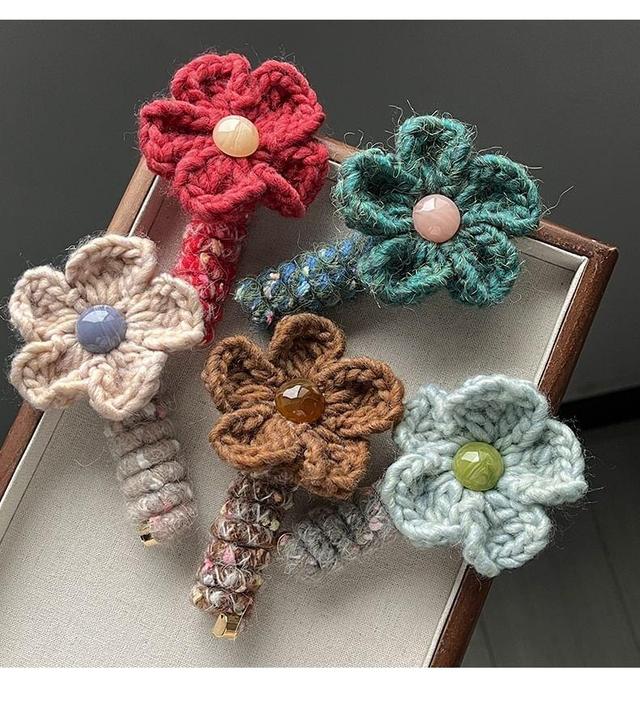 Floral Yarn Coil Hair Tie Product Image