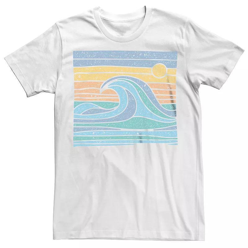 Mens Waves Sunset Lines Box Graphic Tee Product Image