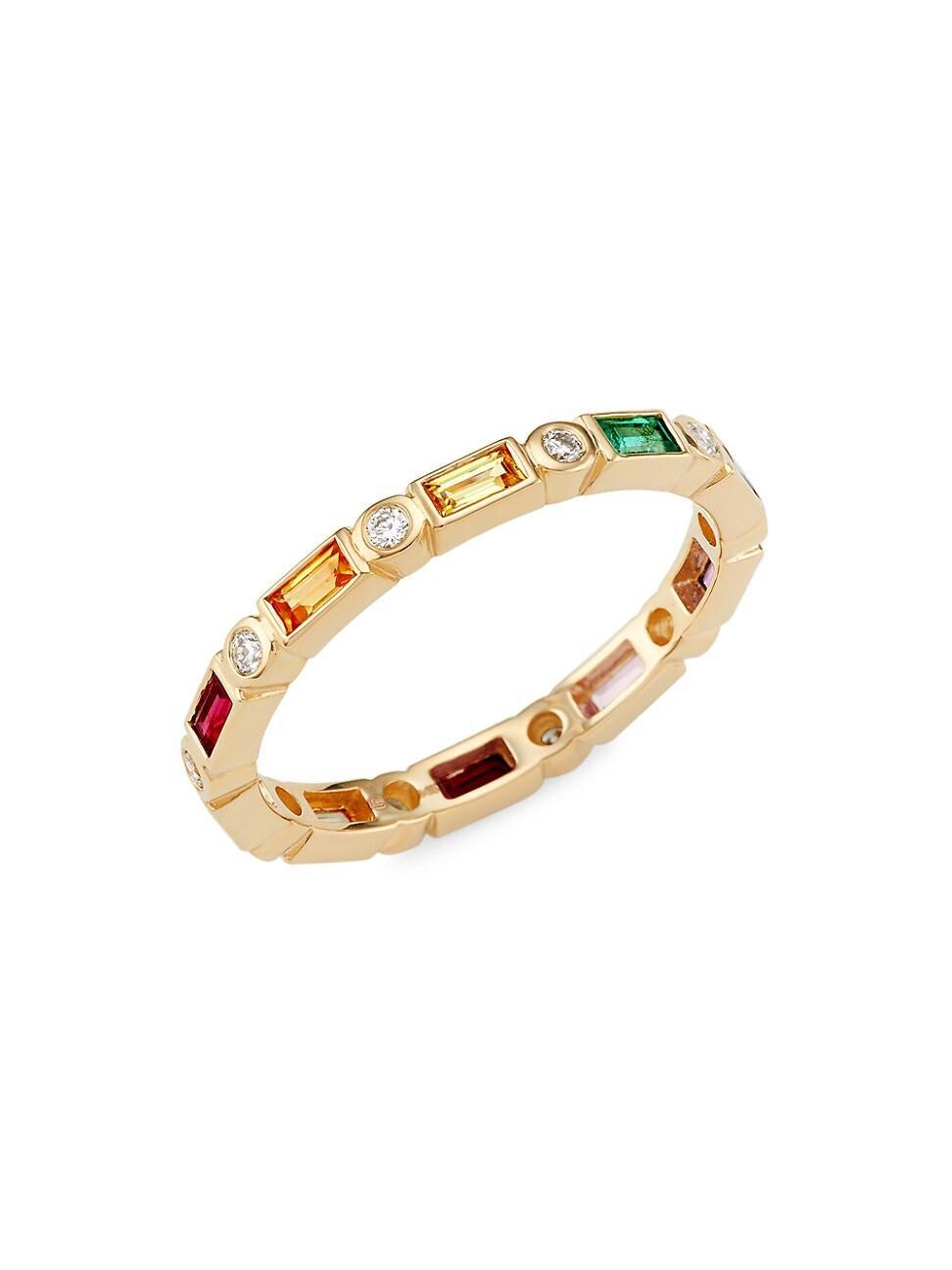 Womens 14K Yellow Gold & Multi-Gemstone Eternity Band Product Image