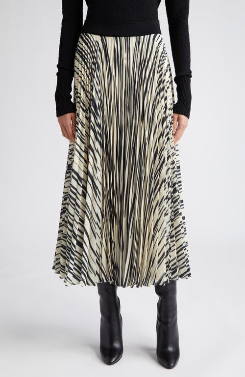 Proenza Schouler Variegated Stripe Sheer Pleated Midi Skirt Product Image