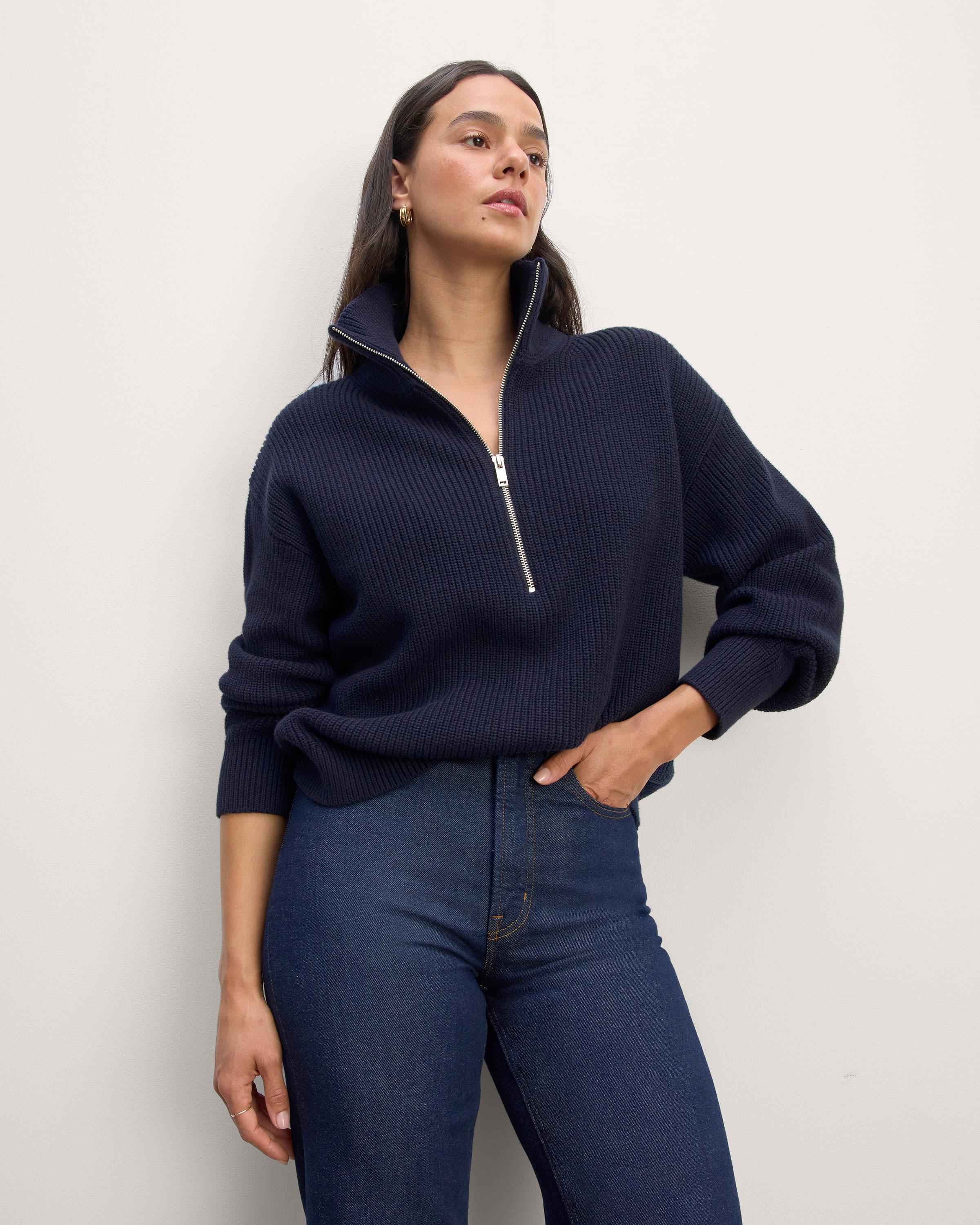 The Half-Zip in Everyday Cotton Product Image