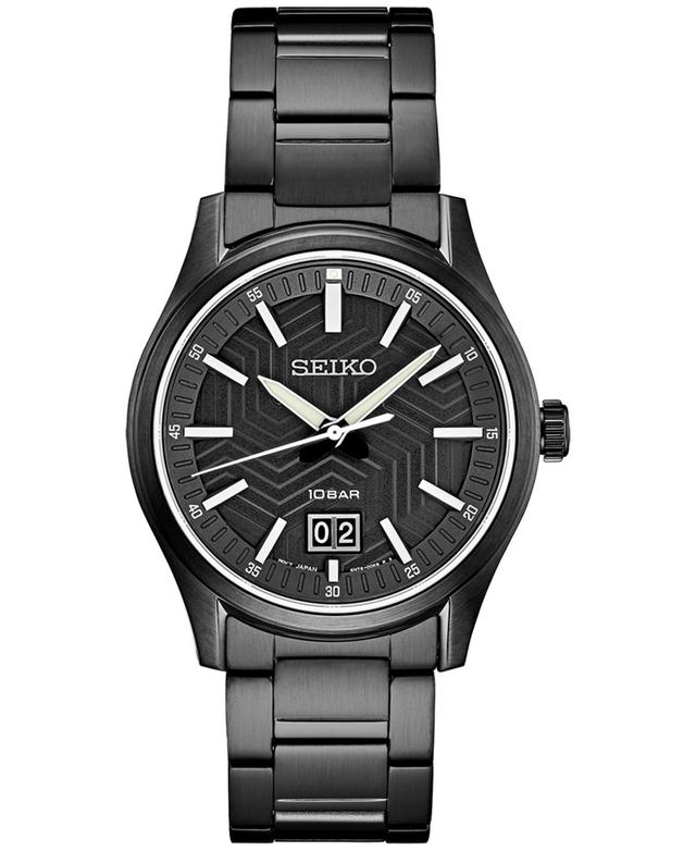 Seiko Mens Essentials Black Ion Finished Stainless Steel Bracelet Watch 40mm Product Image