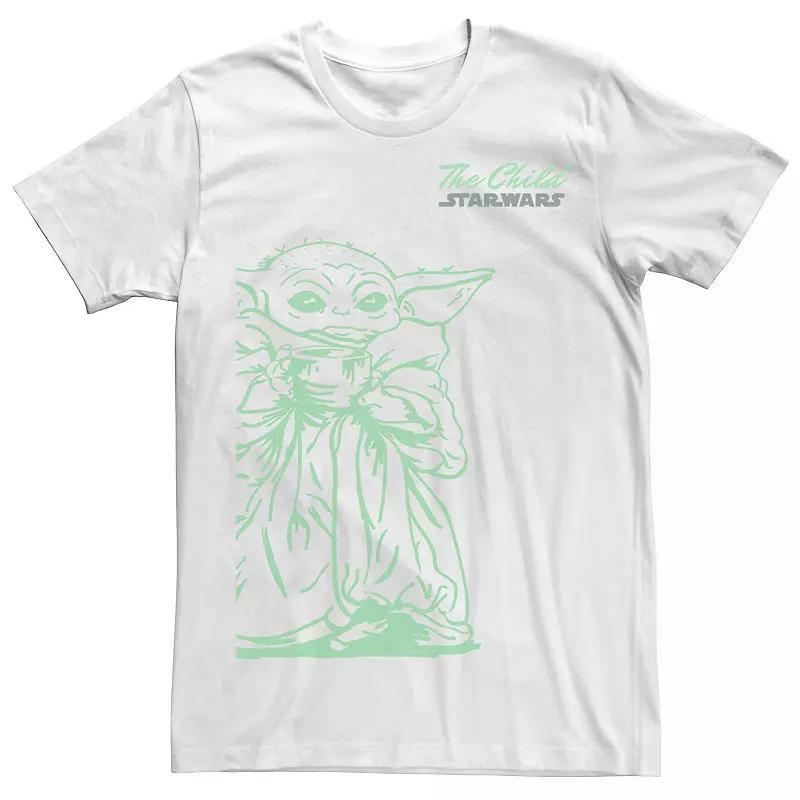 Mens Star Wars The Mandalorian Sketch Child Neon Logo Tee Product Image