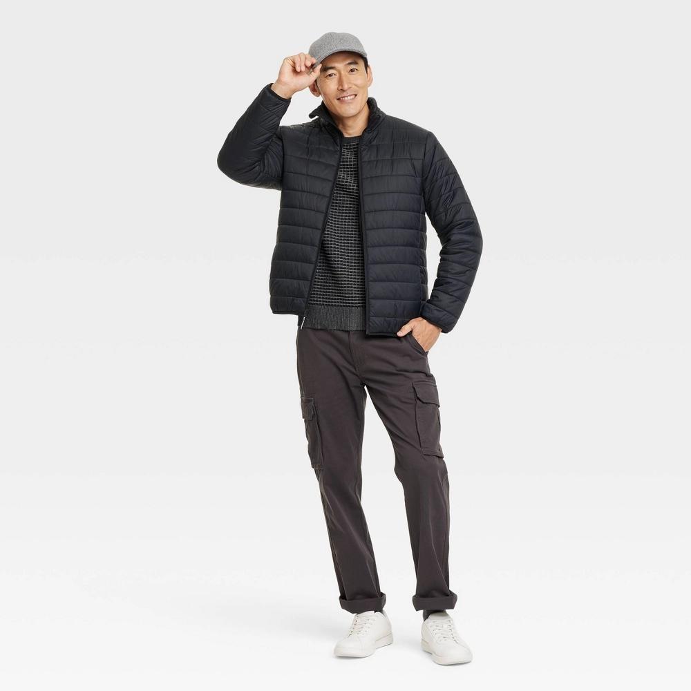 Men's Lightweight Puffer Jacket - Goodfellow & Co™ Black M Product Image