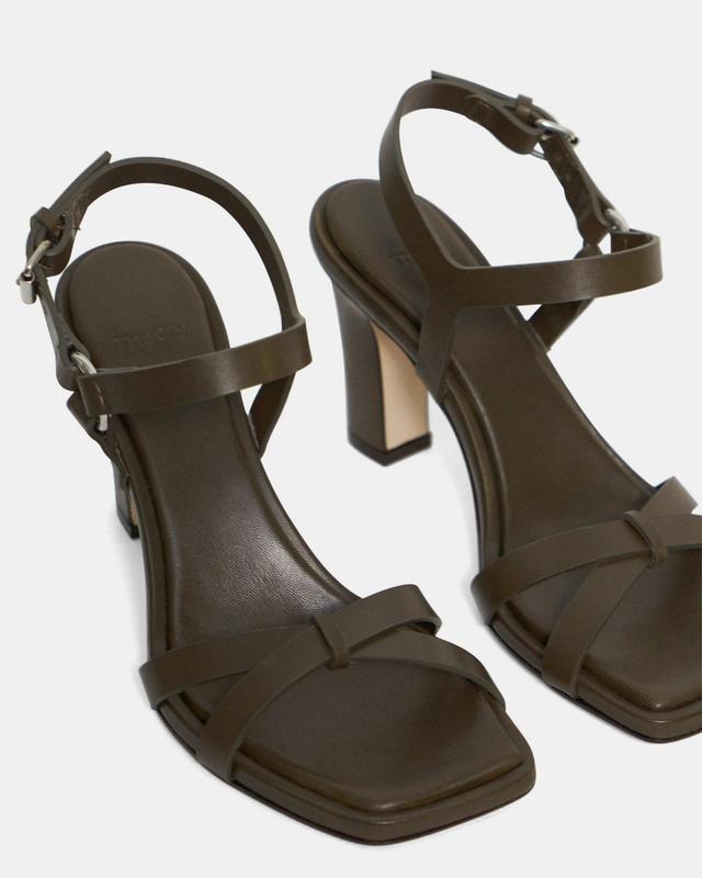 Block Heel Sandal in Leather Product Image