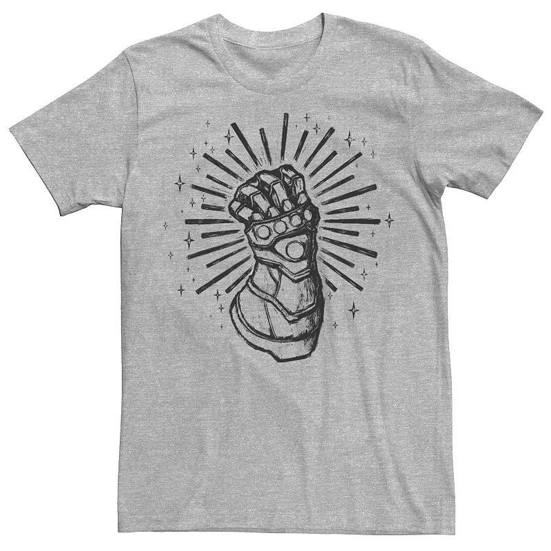 Mens Marvel Avengers Infinity Gauntlet Sketch Tee Athletic Grey Product Image