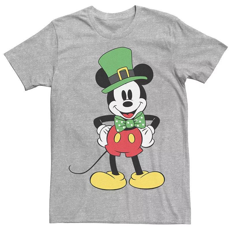 Big & Tall Disney Mickey Mouse St Pattys Outfit Tee, Mens Athletic Grey Product Image