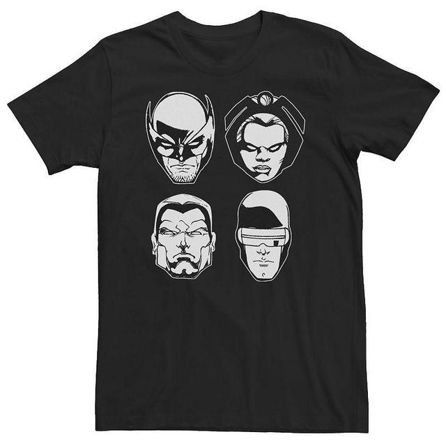 Big & Tall Marvel X-Men Wolverine Storm Colossus Cyclops Heads Tee, Mens Product Image