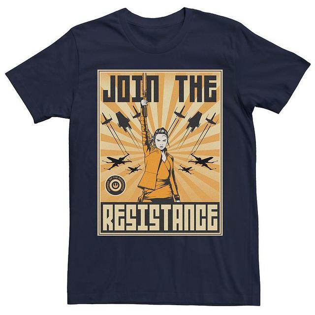 Mens Star Wars Rey Join The Resistance Poster Tee Blue Product Image