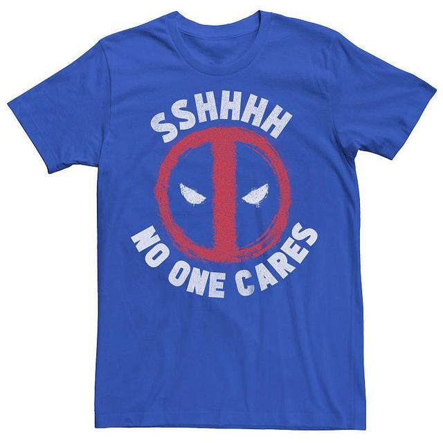 Mens Marvel Deadpool No One Cares Logo Graphic Tee Blue Product Image